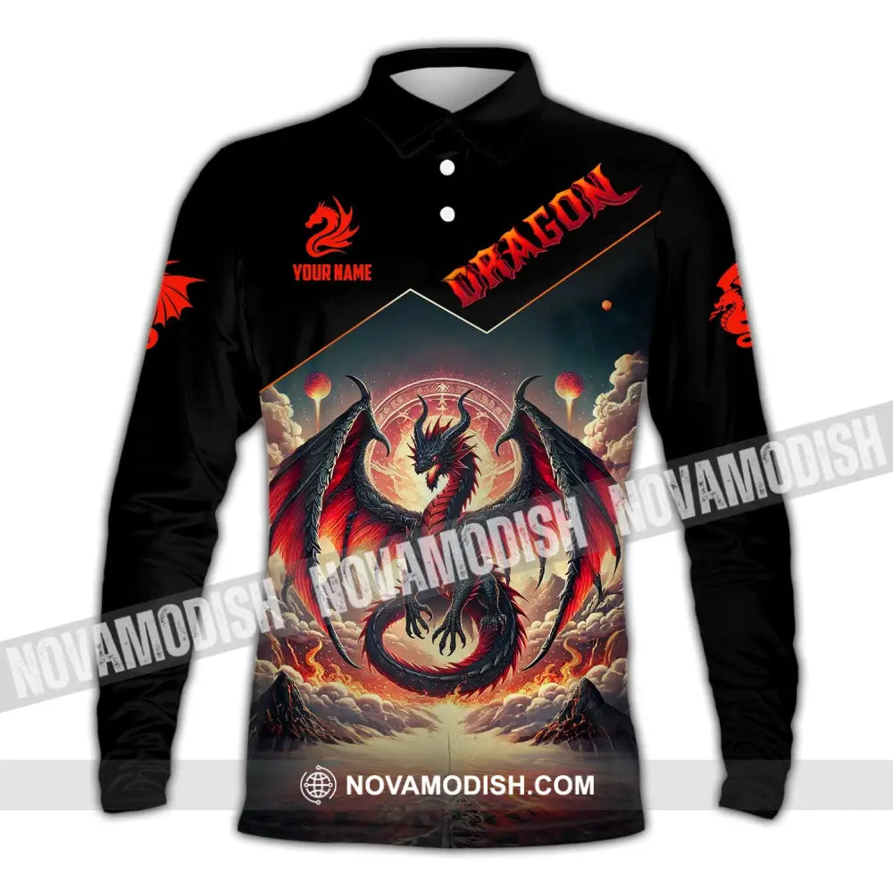 Unisex Shirt Custom Name Dragon T-Shirt Hoodie Long Sleeve Polo / S T-Shirt