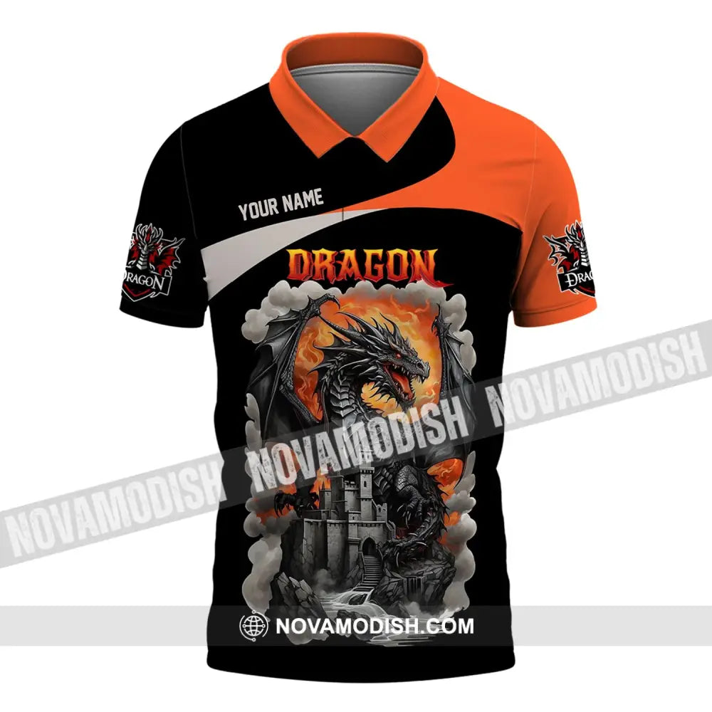 Unisex Shirt Custom Name Dragon T-Shirt Hoodie Long Sleeve Polo / S T-Shirt