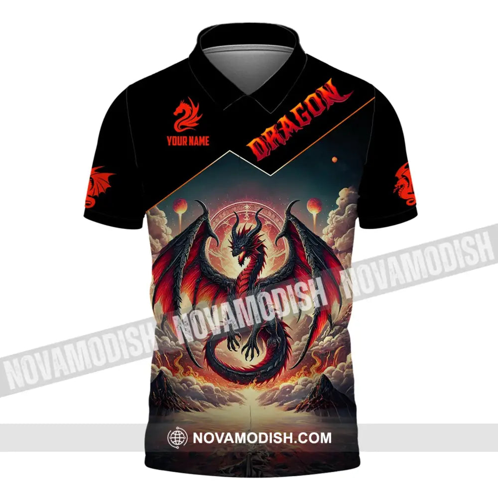 Unisex Shirt Custom Name Dragon T-Shirt Hoodie Long Sleeve Polo / S T-Shirt