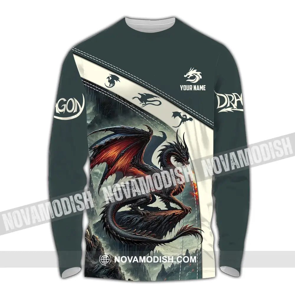 Unisex Shirt Custom Name Dragon T-Shirt Hoodie Long Sleeve / S T-Shirt