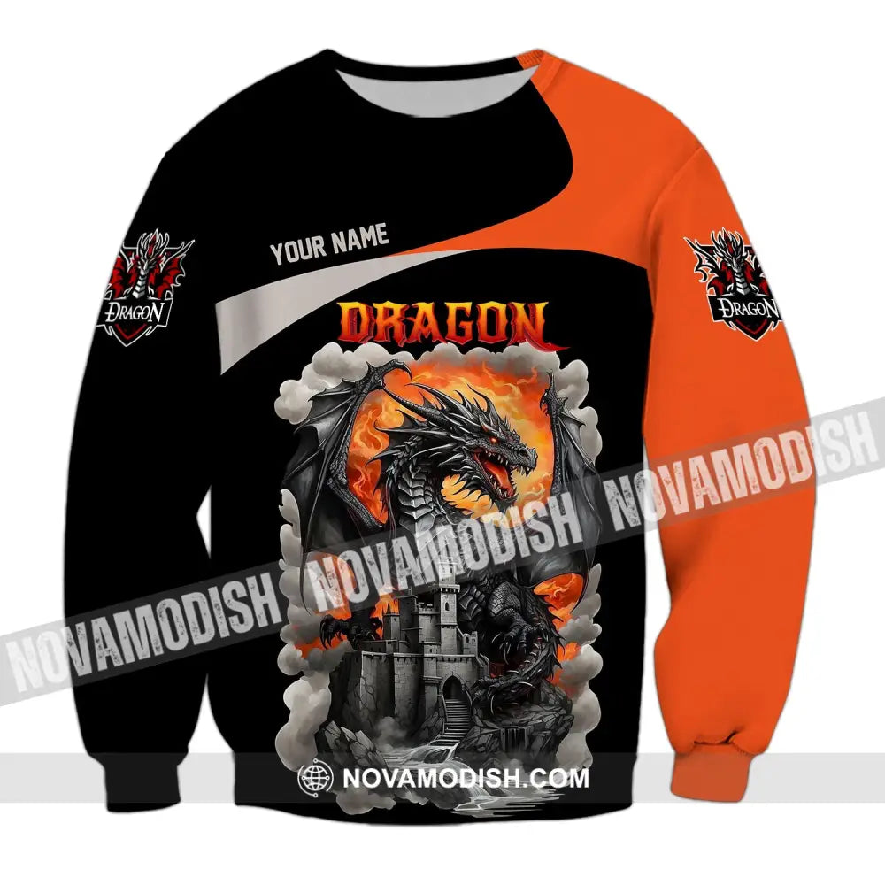 Unisex Shirt Custom Name Dragon T-Shirt Hoodie Long Sleeve / S T-Shirt