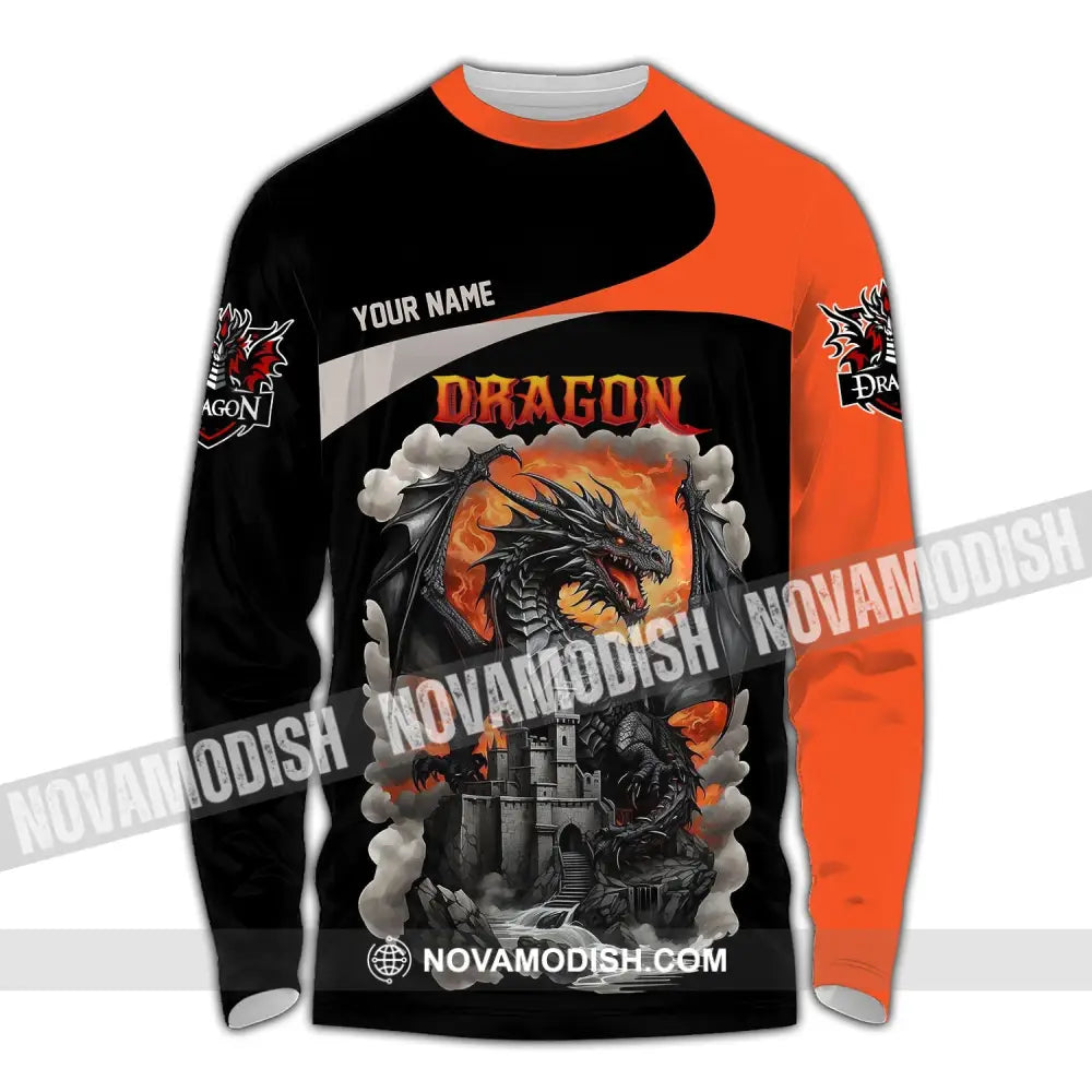 Unisex Shirt Custom Name Dragon T-Shirt Hoodie Long Sleeve / S T-Shirt