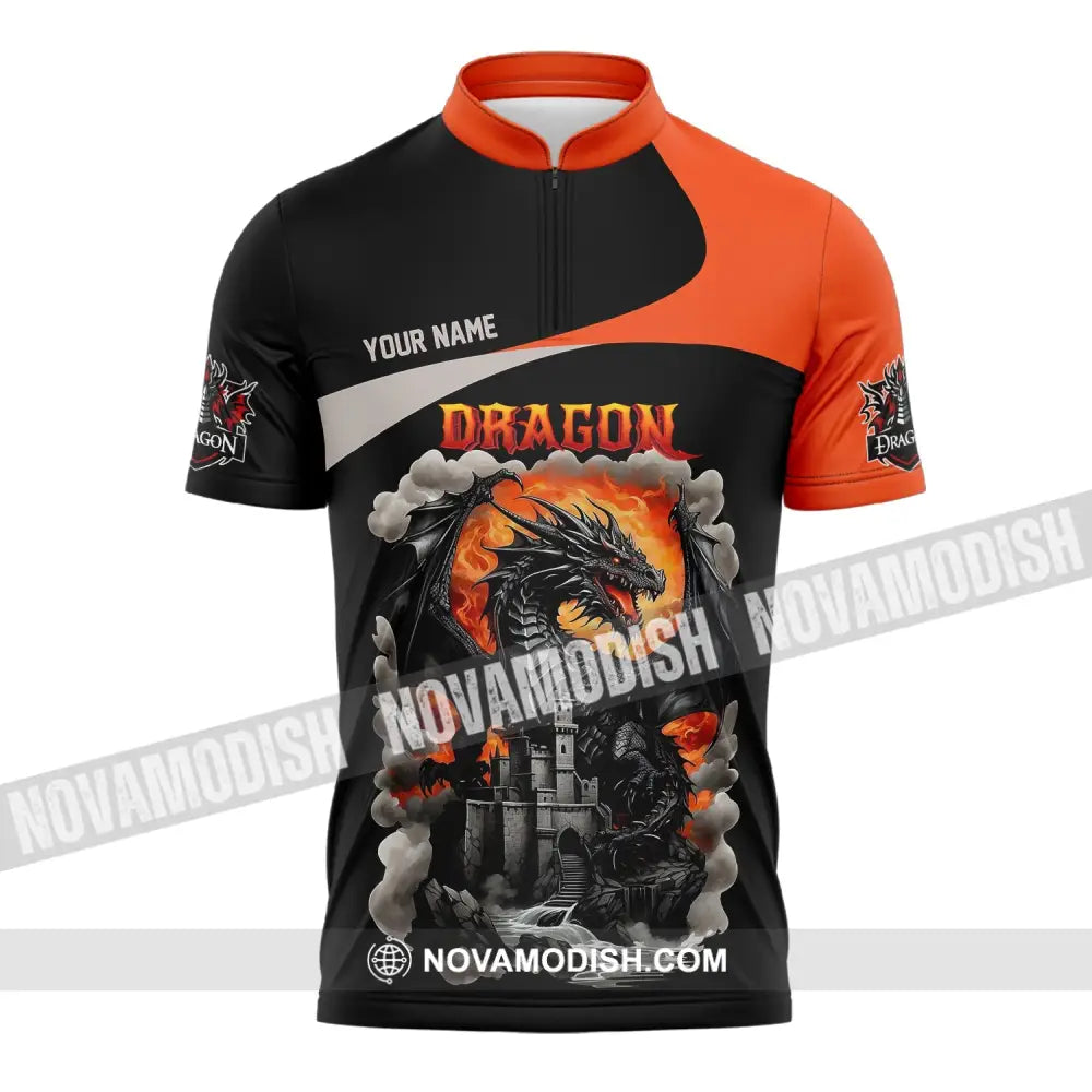 Unisex Shirt Custom Name Dragon T-Shirt Hoodie Long Sleeve Zipper Polo / S T-Shirt