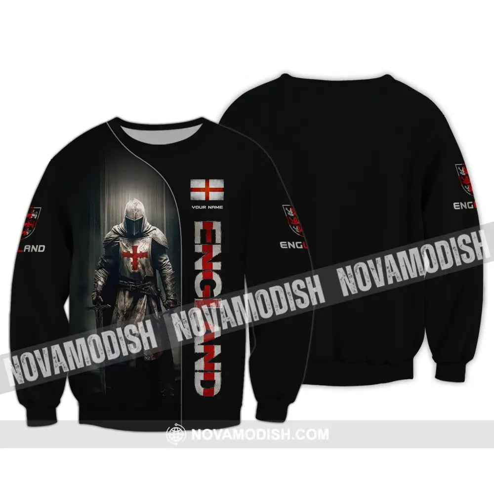 Unisex Shirt Custom Name England English Pride Gift Long Sleeve / S T-Shirt