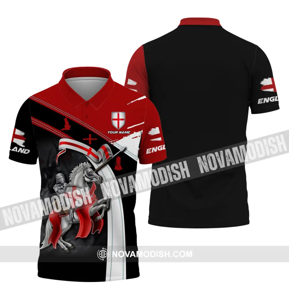 Unisex Shirt Custom Name England Knight English Hoodie Polo / S T-Shirt
