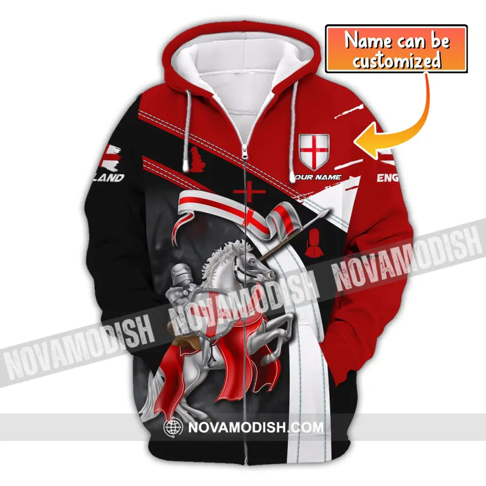 Unisex Shirt Custom Name England Knight English Hoodie T-Shirt