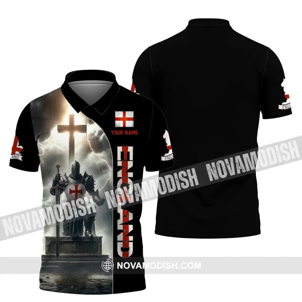 Unisex Shirt Custom Name England Polo Long Sleeve English Gift / S T-Shirt