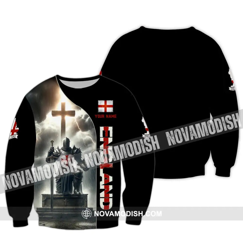 Unisex Shirt Custom Name England Polo Long Sleeve English Gift / S T-Shirt