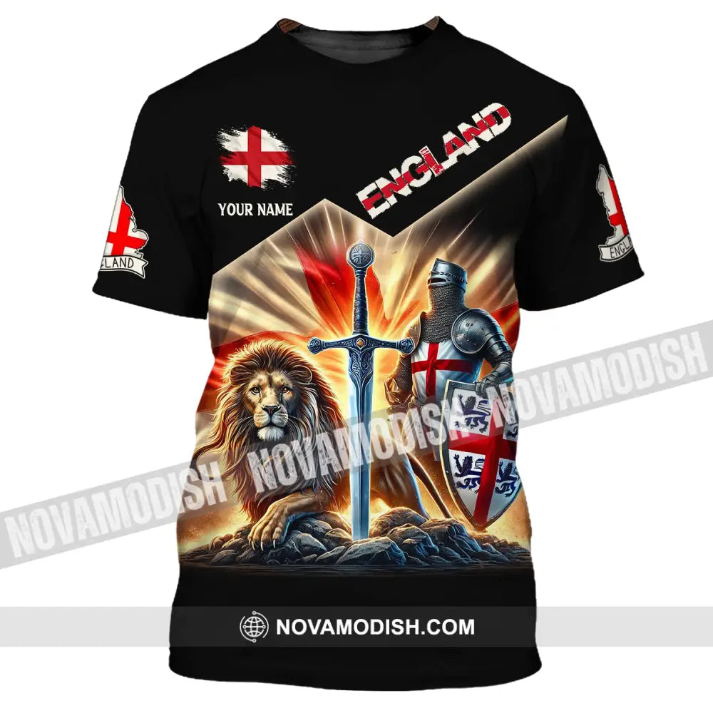 Unisex Shirt Custom Name England Polo Long Sleeve English T-Shirt / S