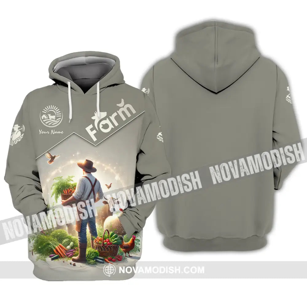 Unisex Shirt Custom Name Farmer Long Sleeve Polo Hoodie / S T-Shirt