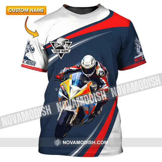 Unisex Shirt - Custom Name Fire Motobike Shirt For Player Motocross T-shirt