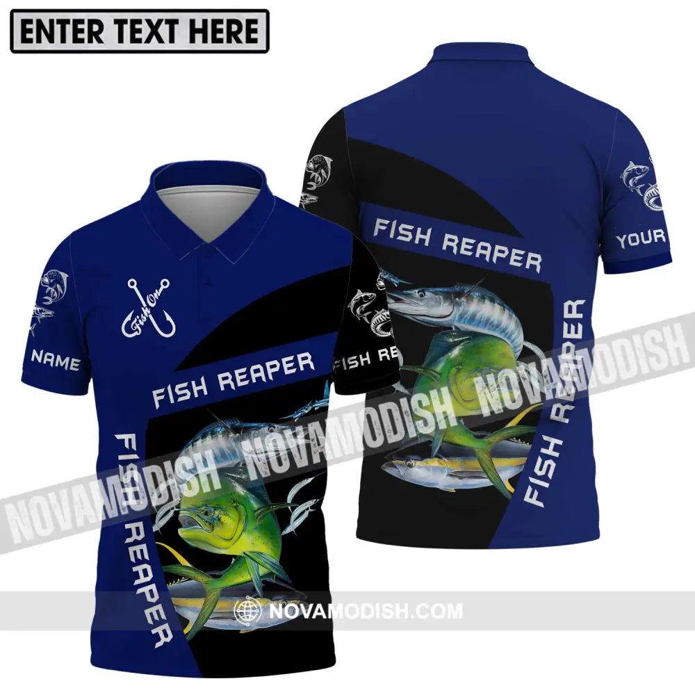 Unisex Shirt - Custom Name Fish Reaper Shirt Polo Shirt / S T-shirt