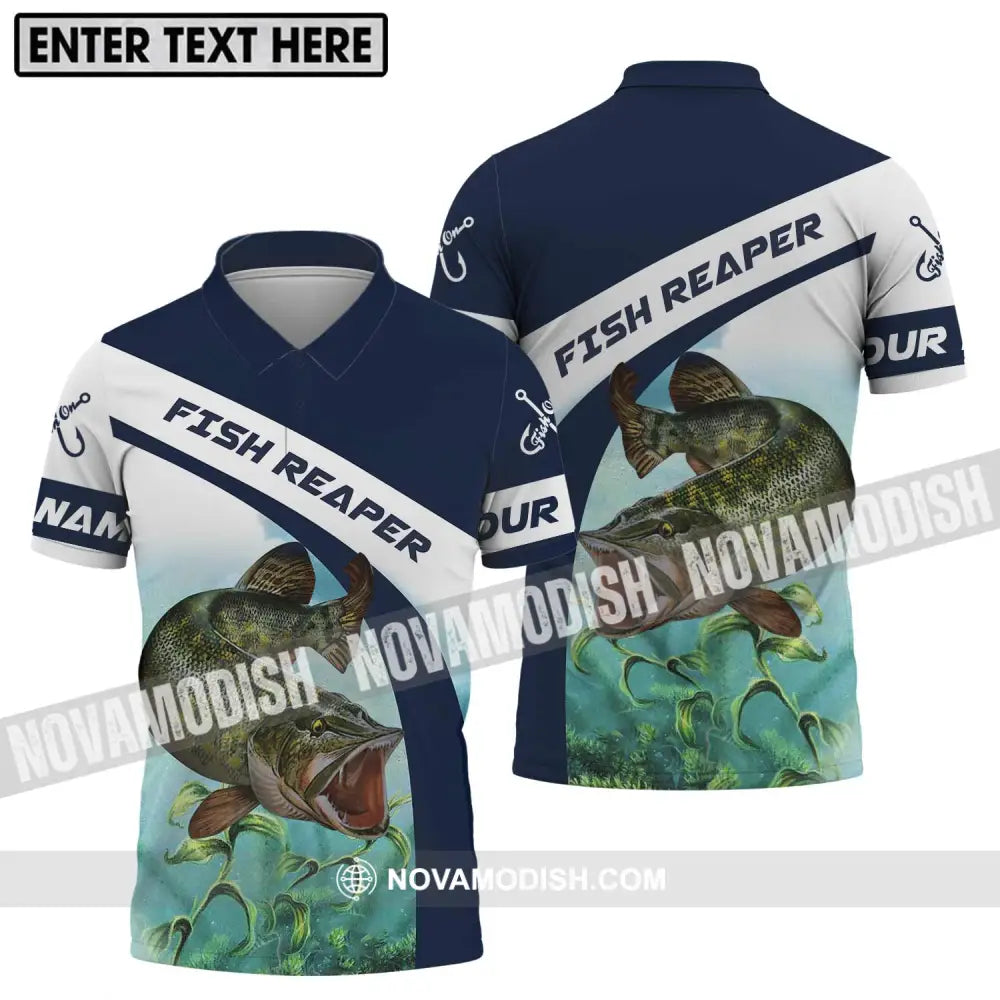 Unisex Shirt - Custom Name Fishing Lover Shirt Fish Reaper Polo Shirt / S T-shirt