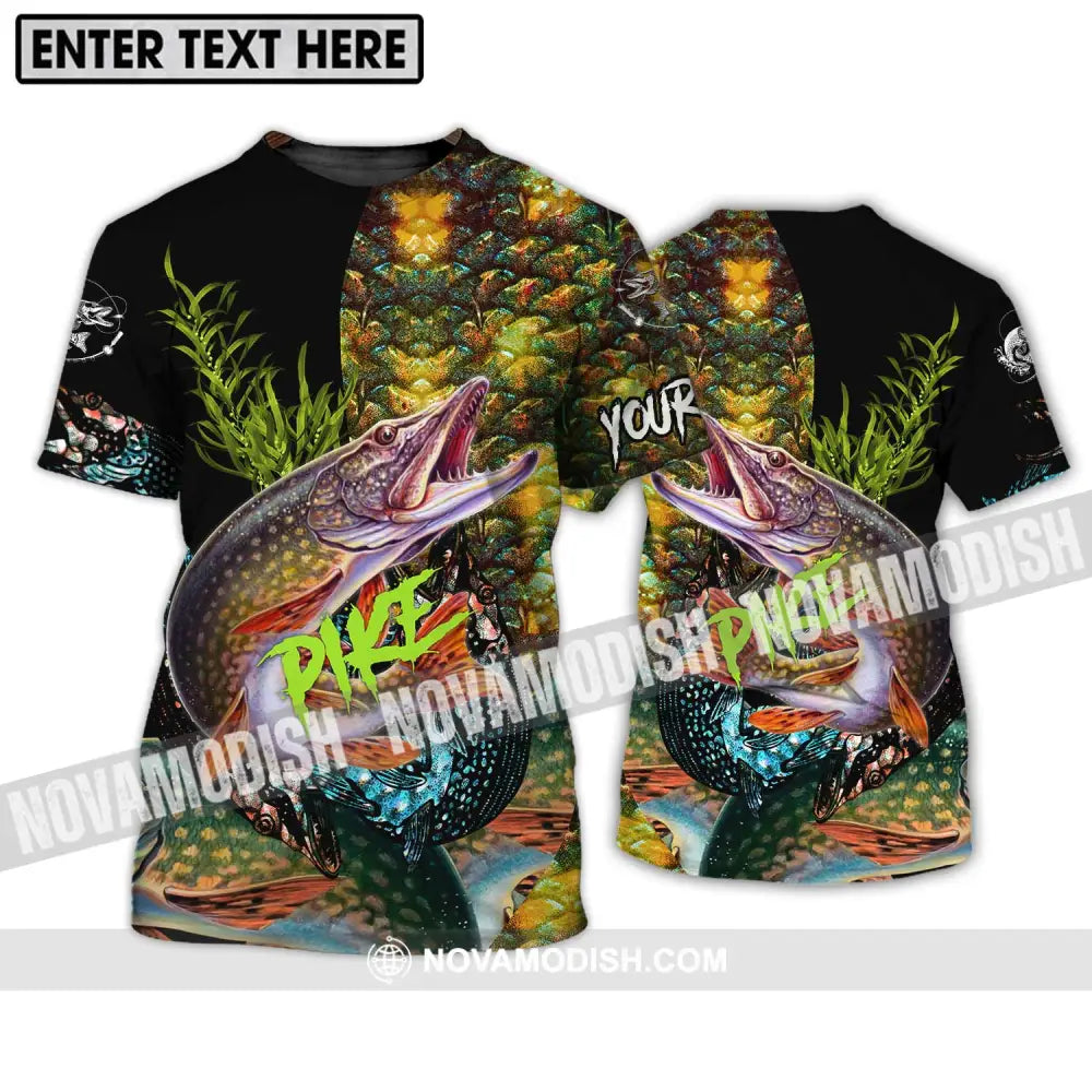 Unisex Shirt - Custom Name Fishing Lover Shirt Pike T-Shirt / S T-shirt