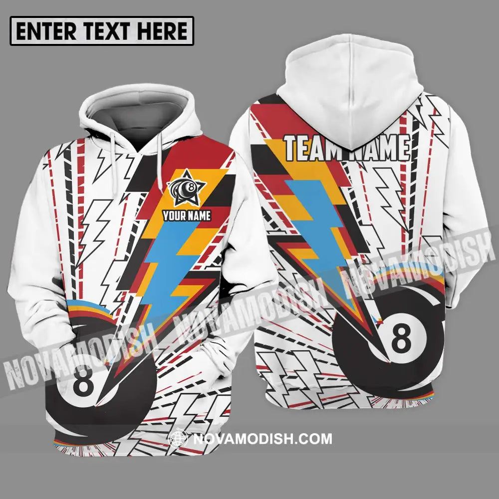 Unisex Shirt - Custom Name Shirt For Billiard Lover Color Lightning Hoodie / S T-shirt