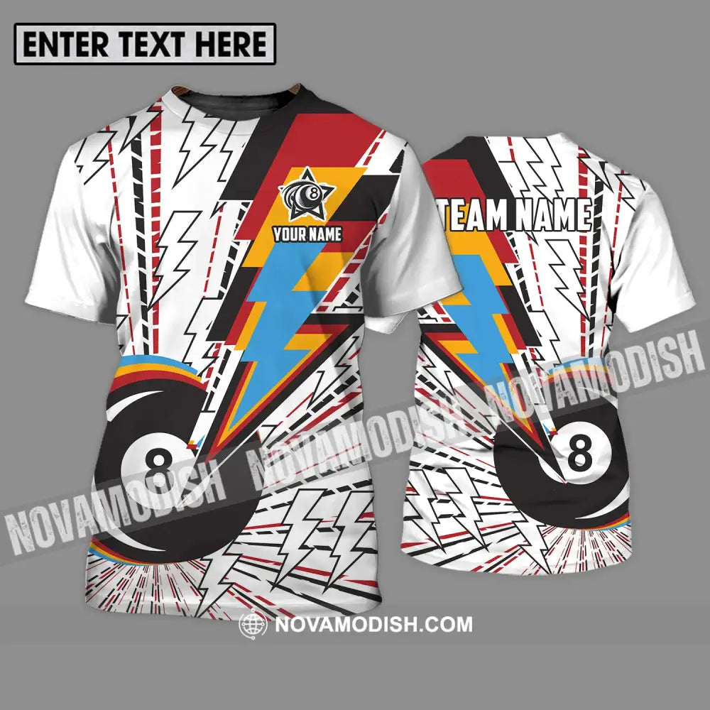 Unisex Shirt - Custom Name Shirt For Billiard Lover Color Lightning T-Shirt / S T-shirt