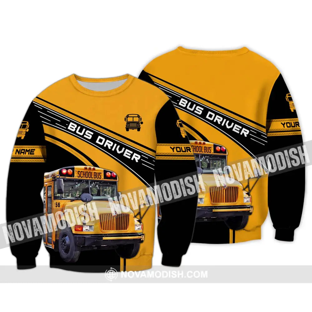 Unisex Shirt - Custom Name Shirt For Bus Driver Long Sleeve / S T-shirt