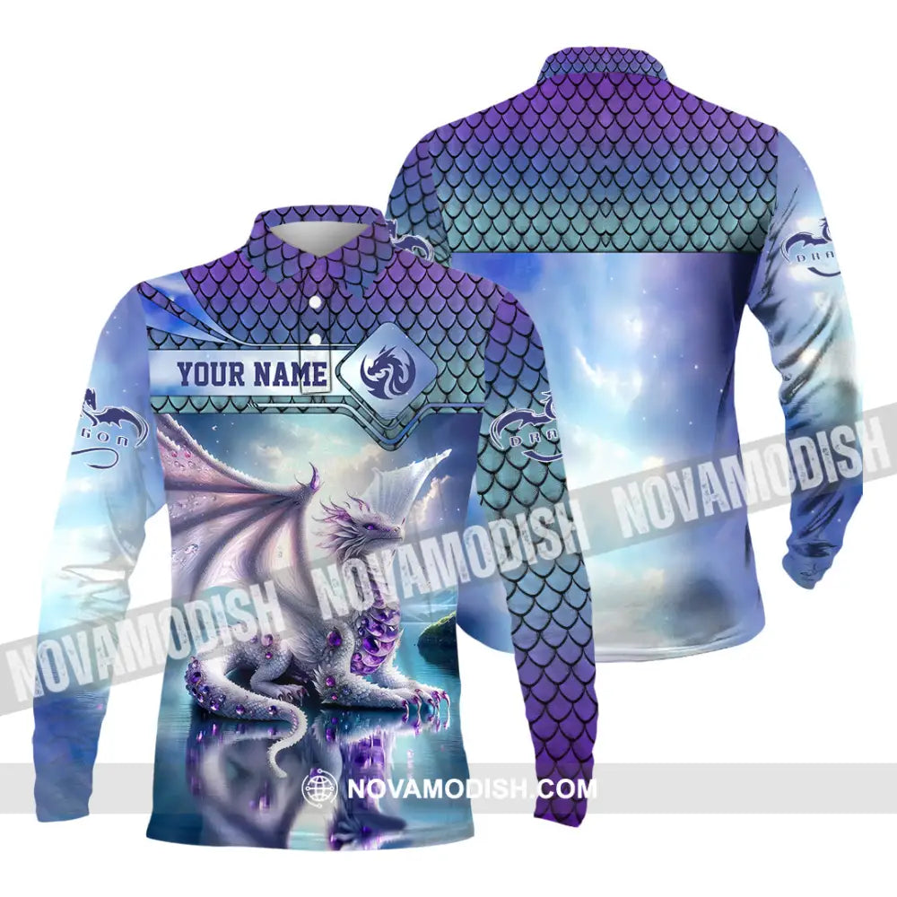 Unisex Shirt Custom Name For Dragon Lover T-Shirt Hoodie Long Sleeve Polo / S T-Shirt