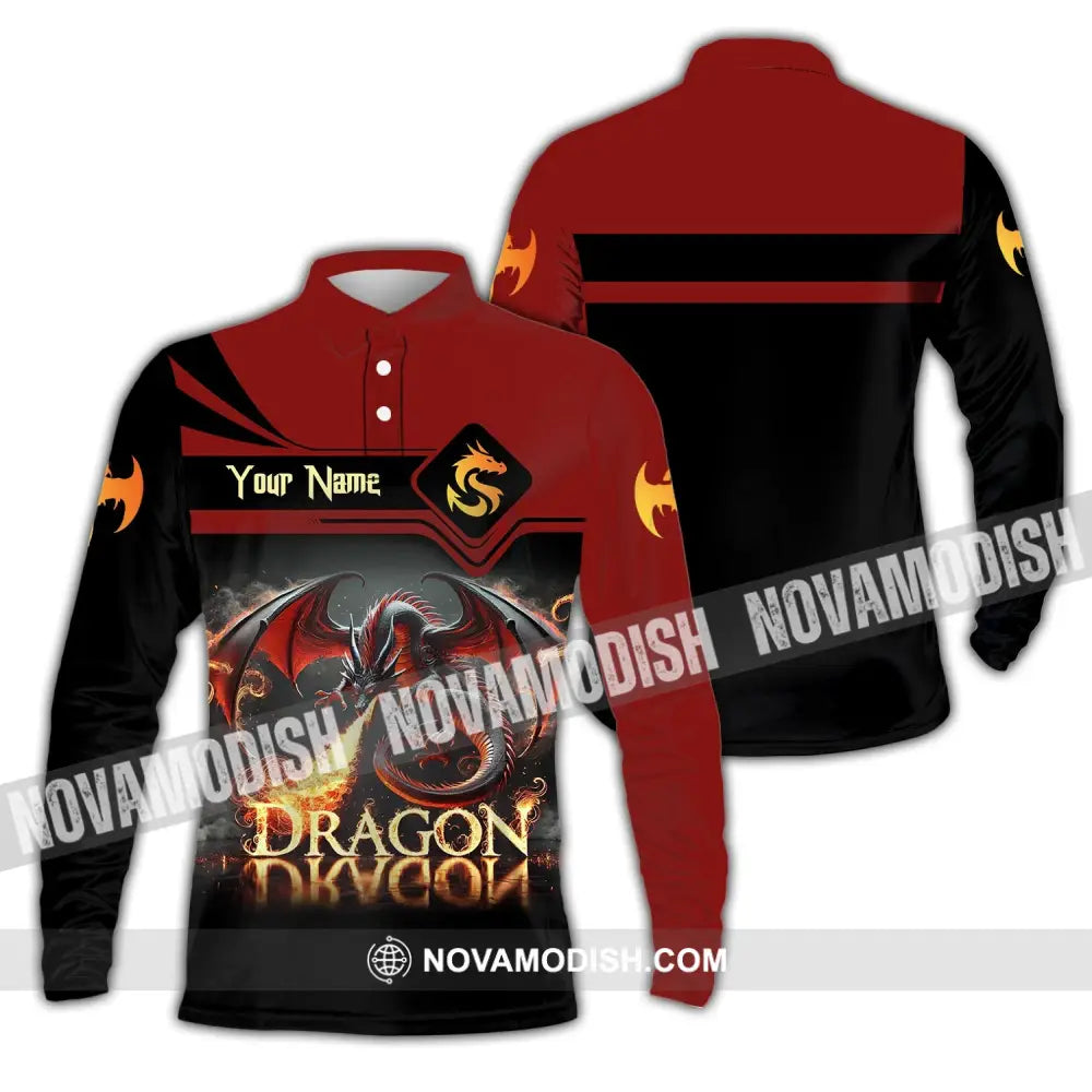 Unisex Shirt Custom Name For Dragon Lover T-Shirt Hoodie Long Sleeve Polo / S T-Shirt