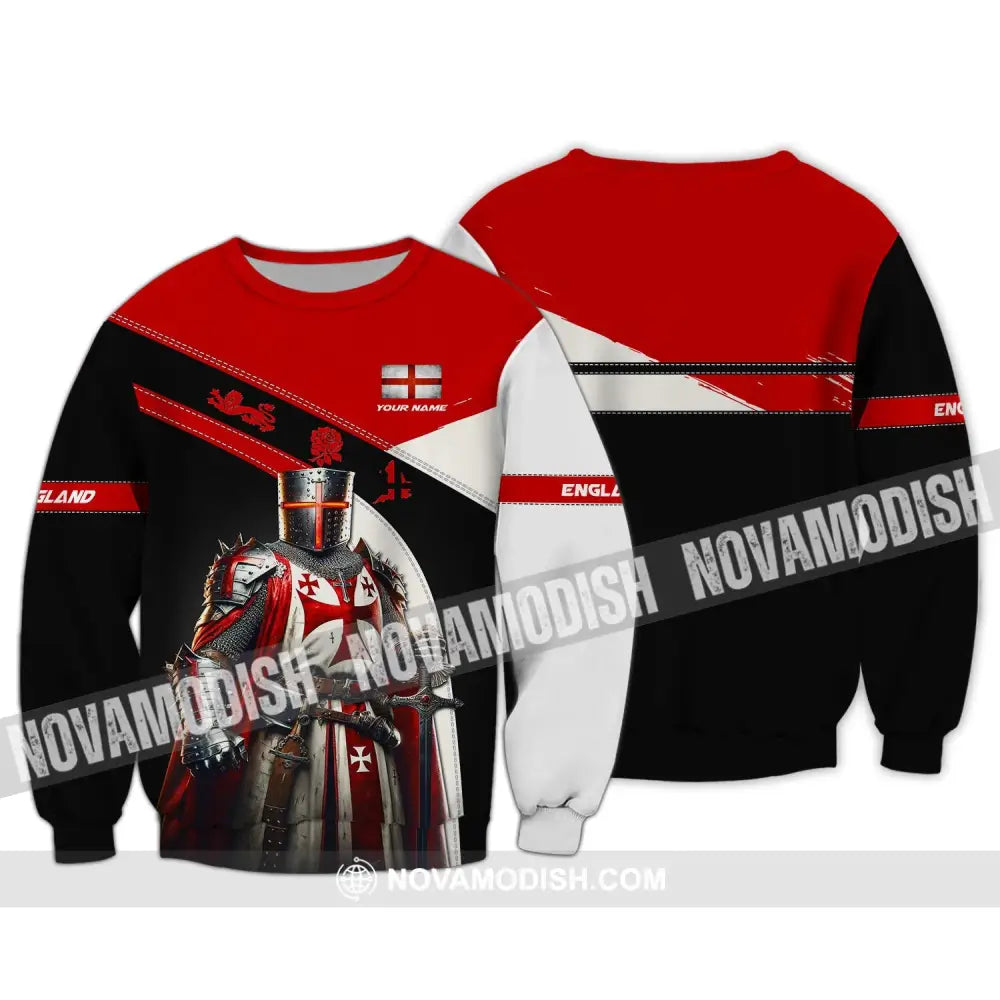 Unisex Shirt - Custom Name Shirt For England Lover - Hero Long Sleeve / S T-shirt