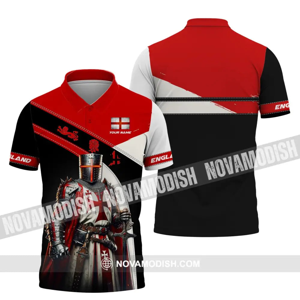 Unisex Shirt - Custom Name Shirt For England Lover - Hero Polo Shirt / S T-shirt