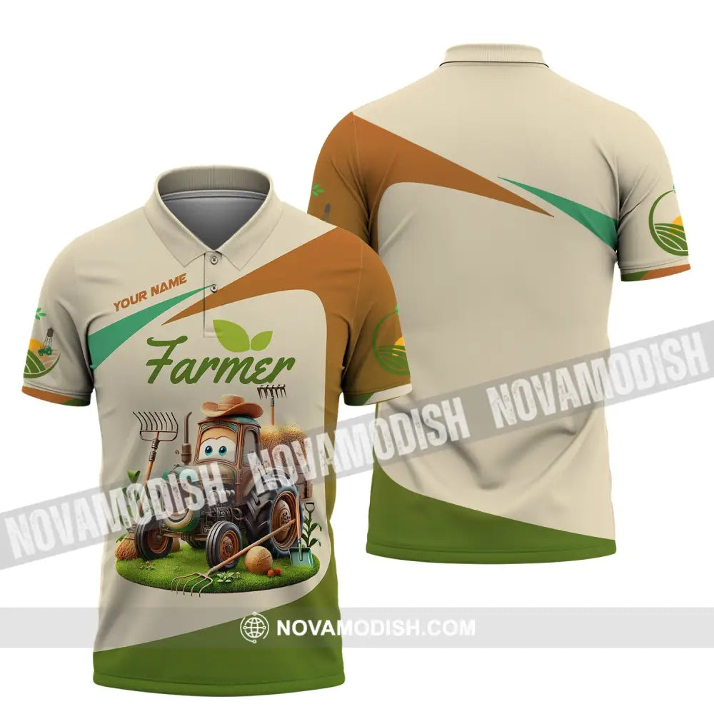 Unisex Shirt Custom Name For Farmer T-Shirt Hoodie Long Sleeve Polo / S T-Shirt