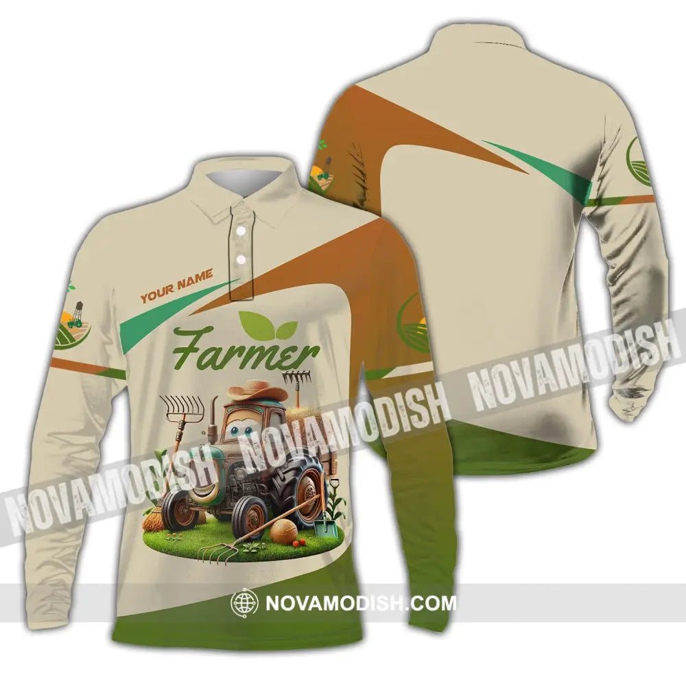 Unisex Shirt Custom Name For Farmer T-Shirt Hoodie Long Sleeve Polo / S T-Shirt