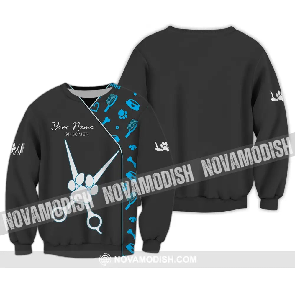 Unisex Shirt - Custom Name Shirt - Shirt For Groomer Paw Long Sleeve / S T-shirt