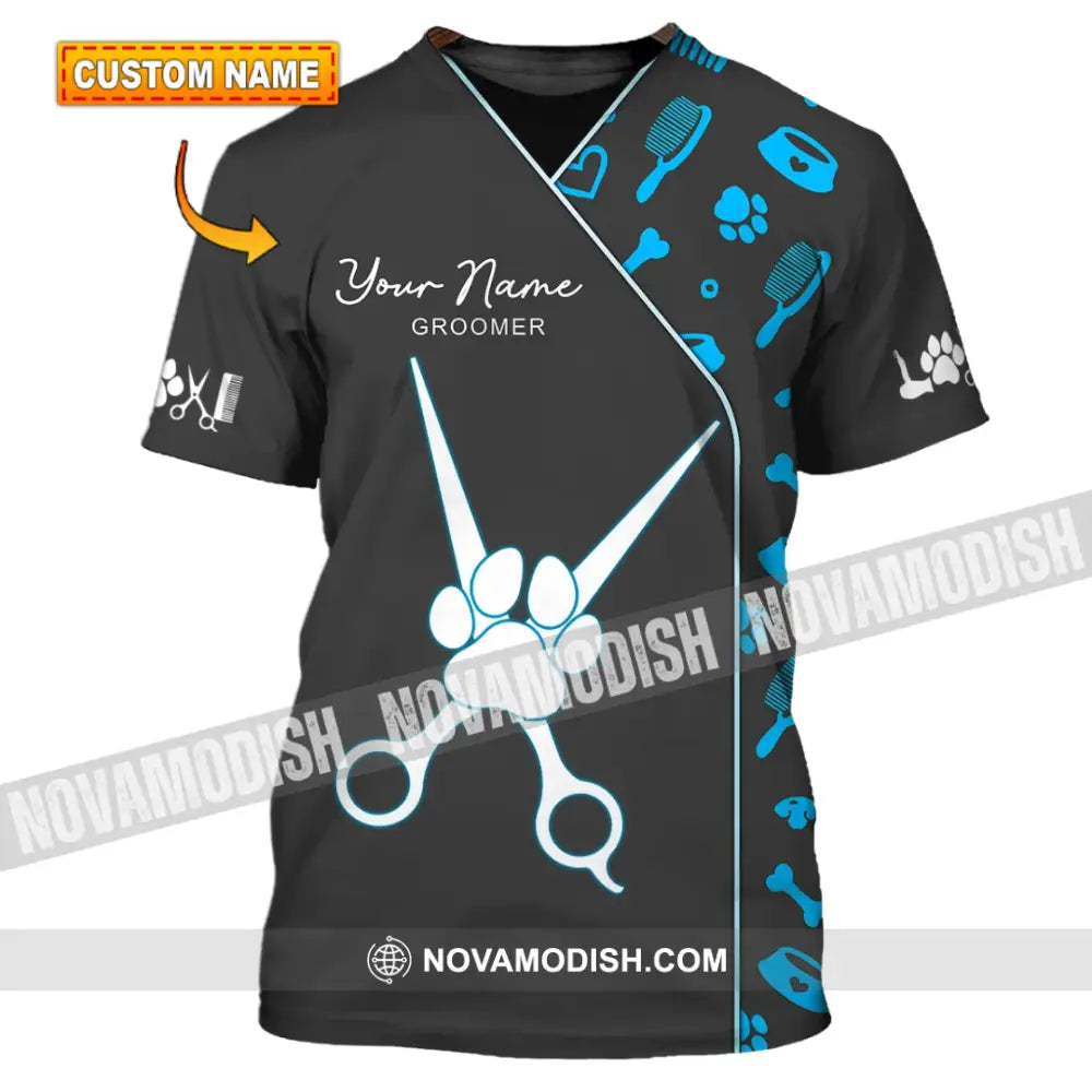 Unisex Shirt - Custom Name Shirt - Shirt For Groomer Paw T-shirt