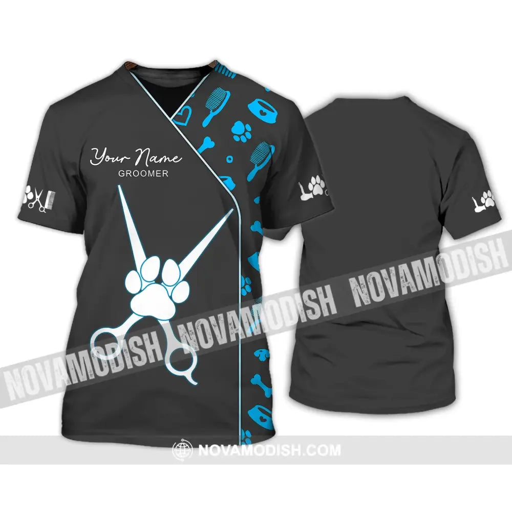 Unisex Shirt - Custom Name Shirt - Shirt For Groomer Paw T-Shirt / S T-shirt