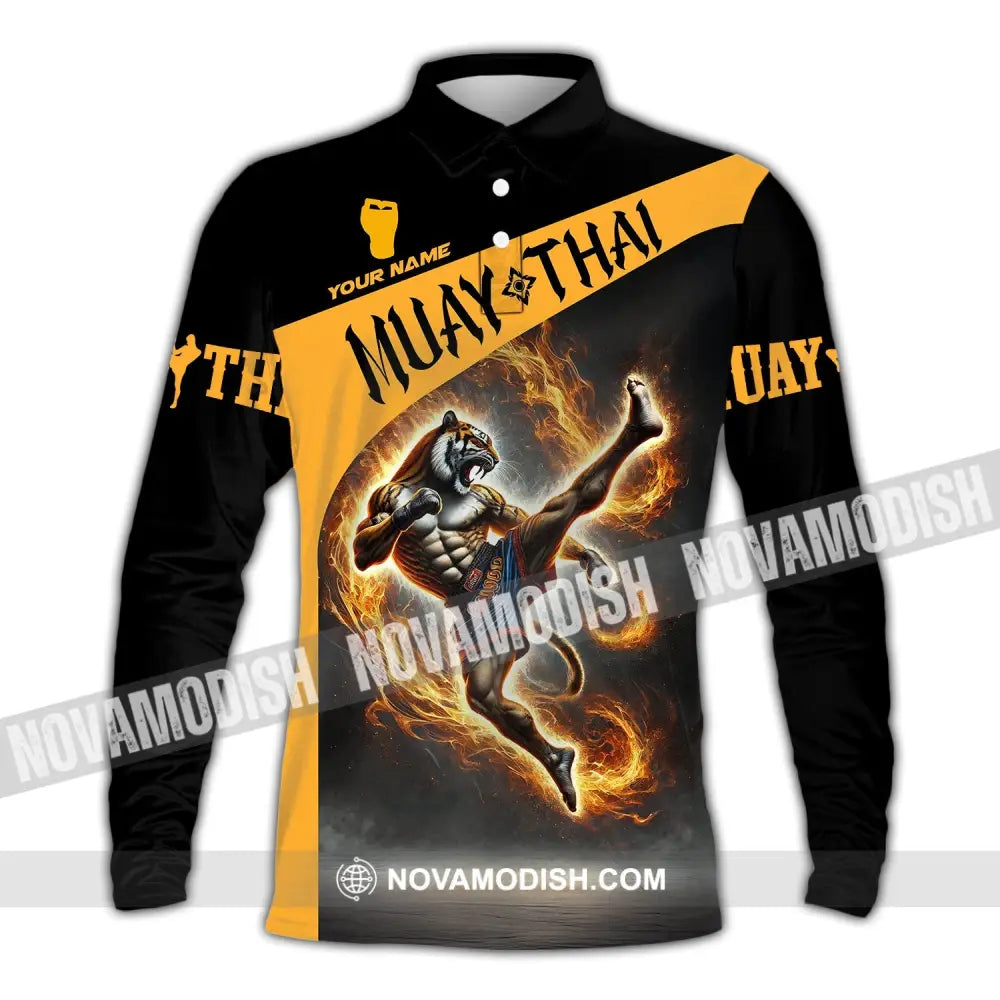 Unisex Shirt Custom Name For Muay Thai Lover T-Shirt Hoodie Long Sleeve Polo / S T-Shirt