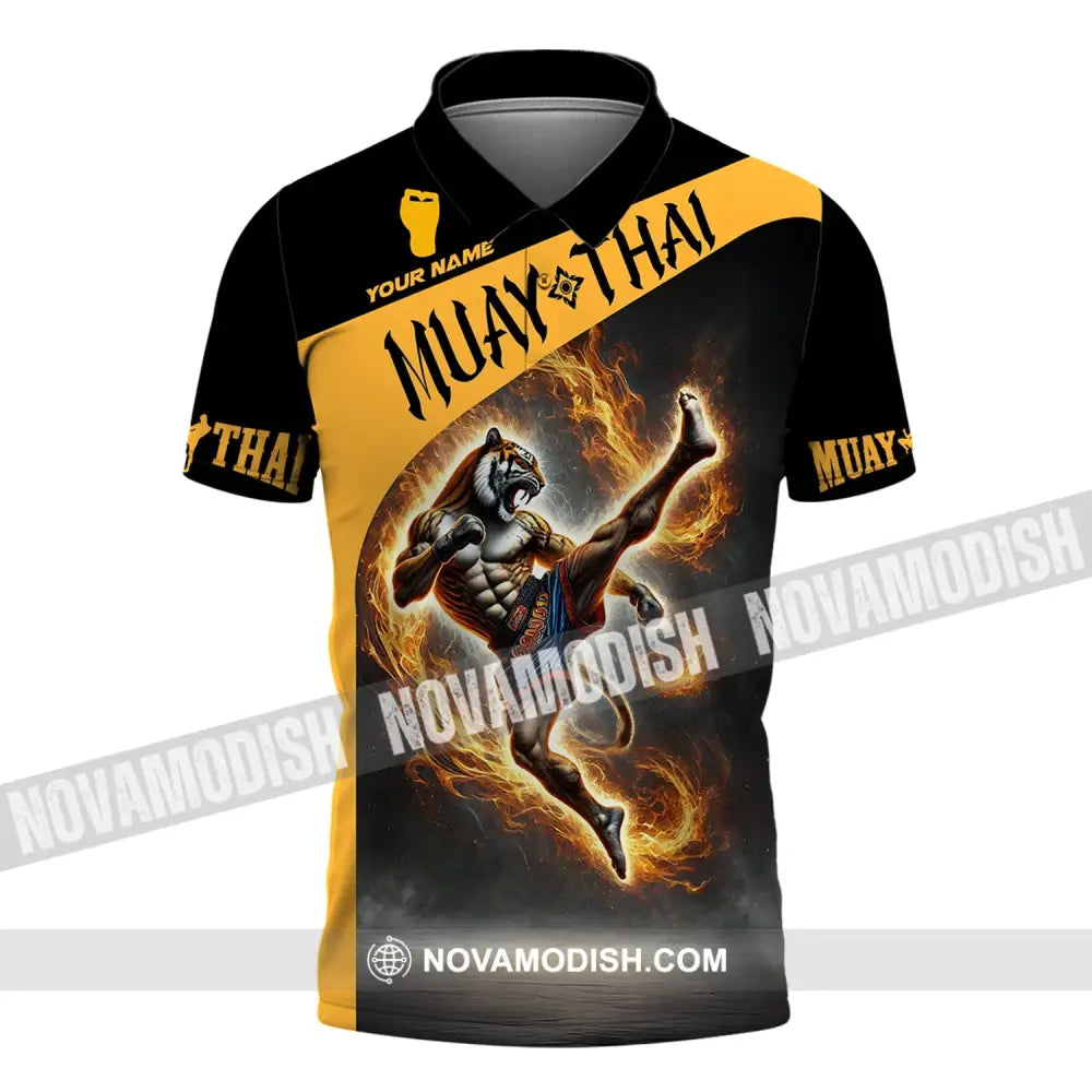 Unisex Shirt Custom Name For Muay Thai Lover T-Shirt Hoodie Long Sleeve Polo / S T-Shirt