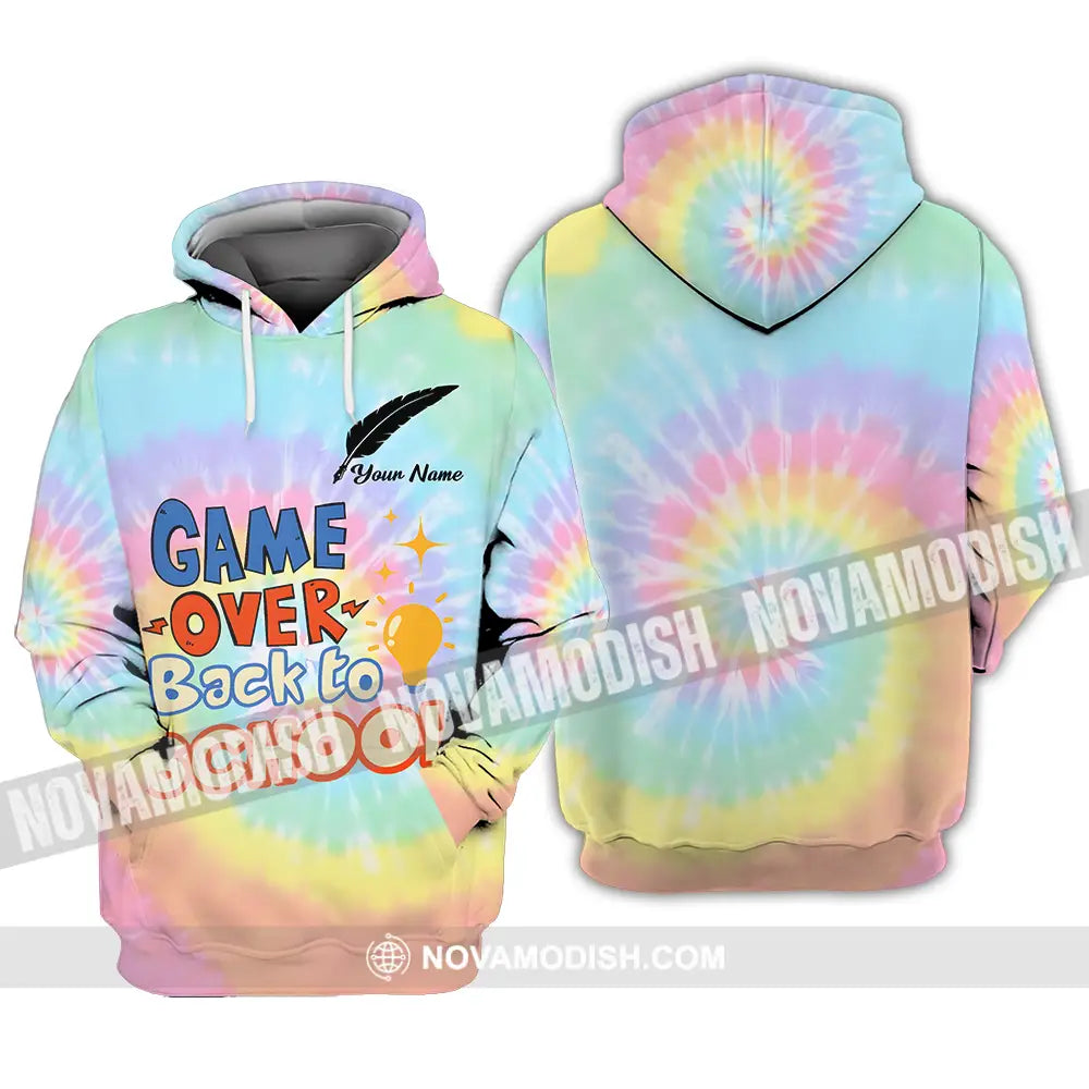 Unisex Shirt - Custom Name Game Over Back To School Shirt Hoodie / S T-shirt