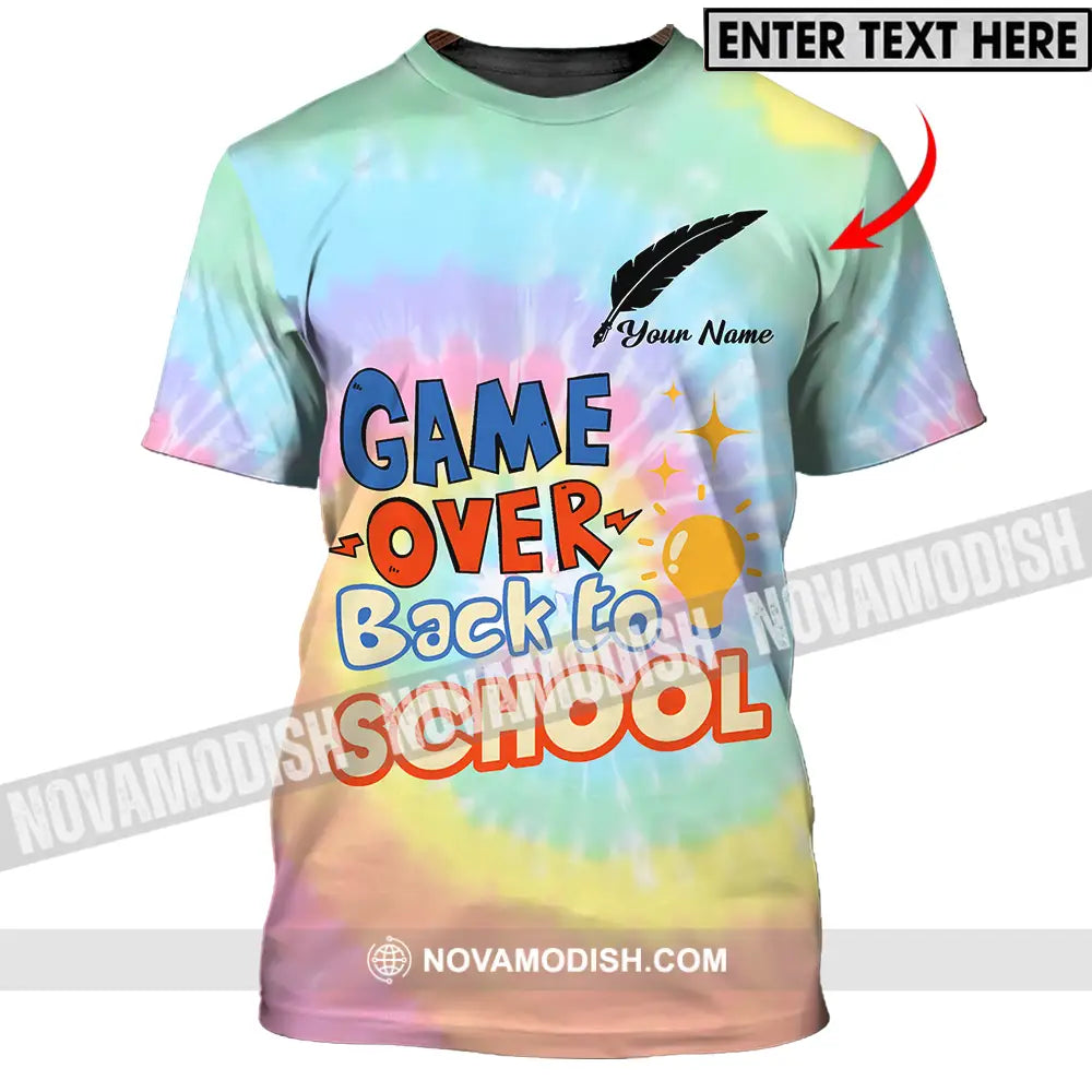 Unisex Shirt - Custom Name Game Over Back To School Shirt T-shirt