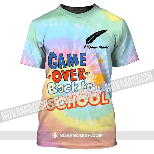 Unisex Shirt - Custom Name Game Over Back To School Shirt T-Shirt / S T-shirt