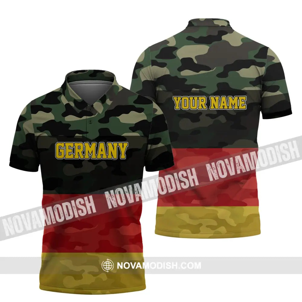 Unisex Shirt - Custom Name Shirt - Germany All Over 3D Name Shirt Polo Shirt / S T-shirt