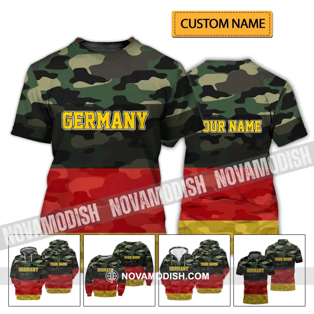 Unisex Shirt - Custom Name Shirt - Germany All Over 3D Name Shirt T-shirt
