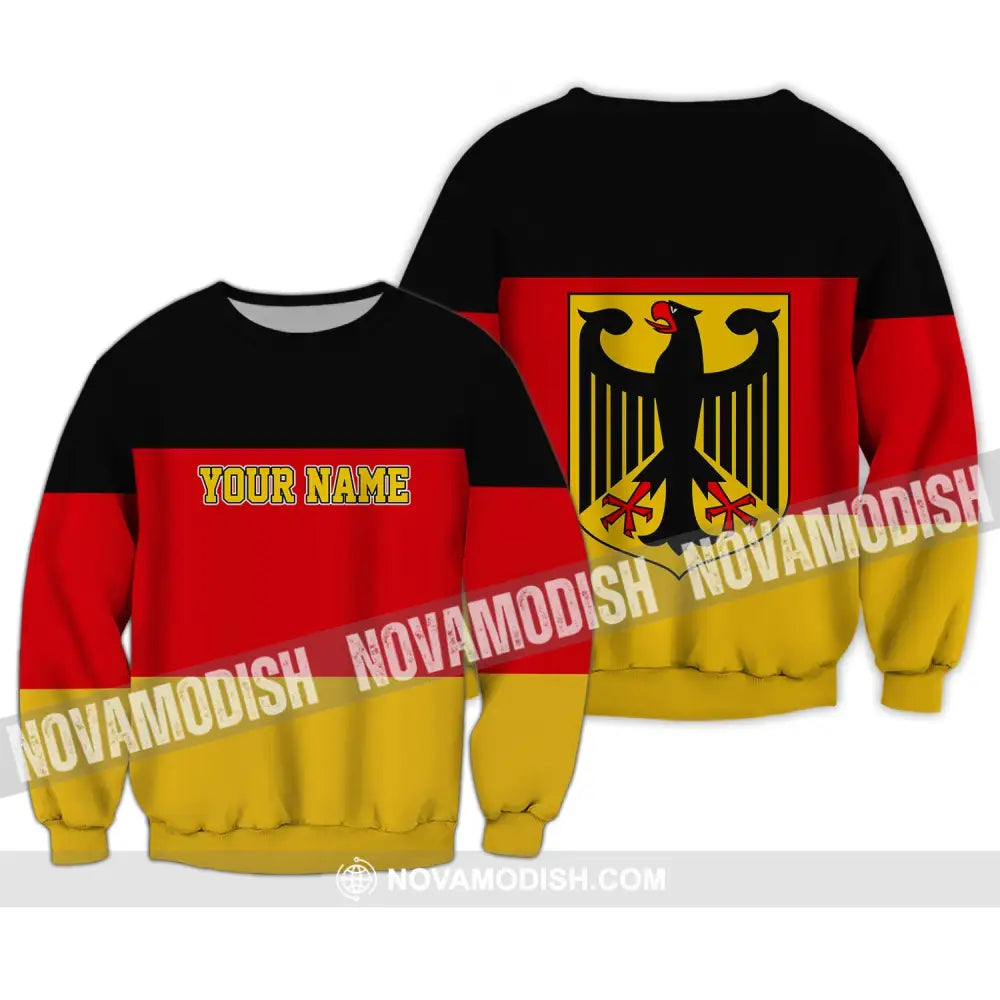 Unisex Shirt - Custom Name Shirt - Germany Flag Warrior Style Shirt Long Sleeve / S T-shirt
