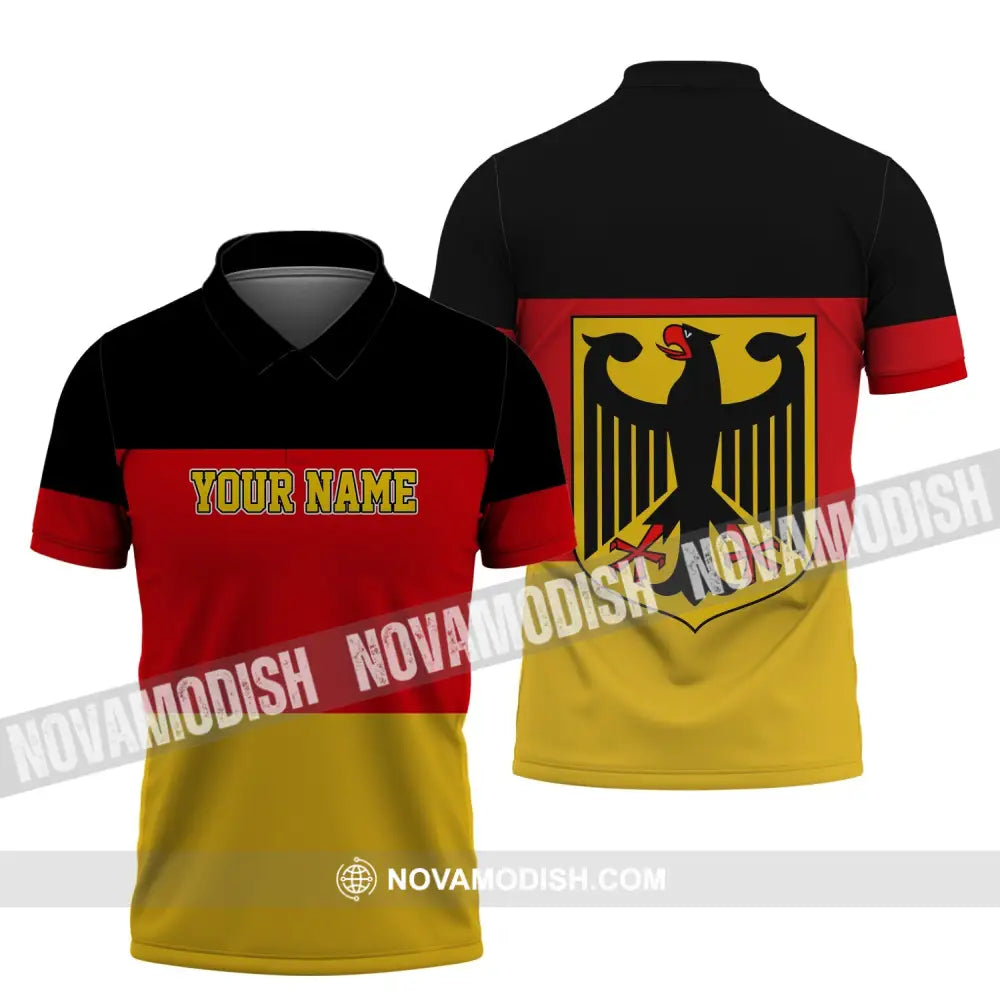 Unisex Shirt - Custom Name Shirt - Germany Flag Warrior Style Shirt Polo Shirt / S T-shirt