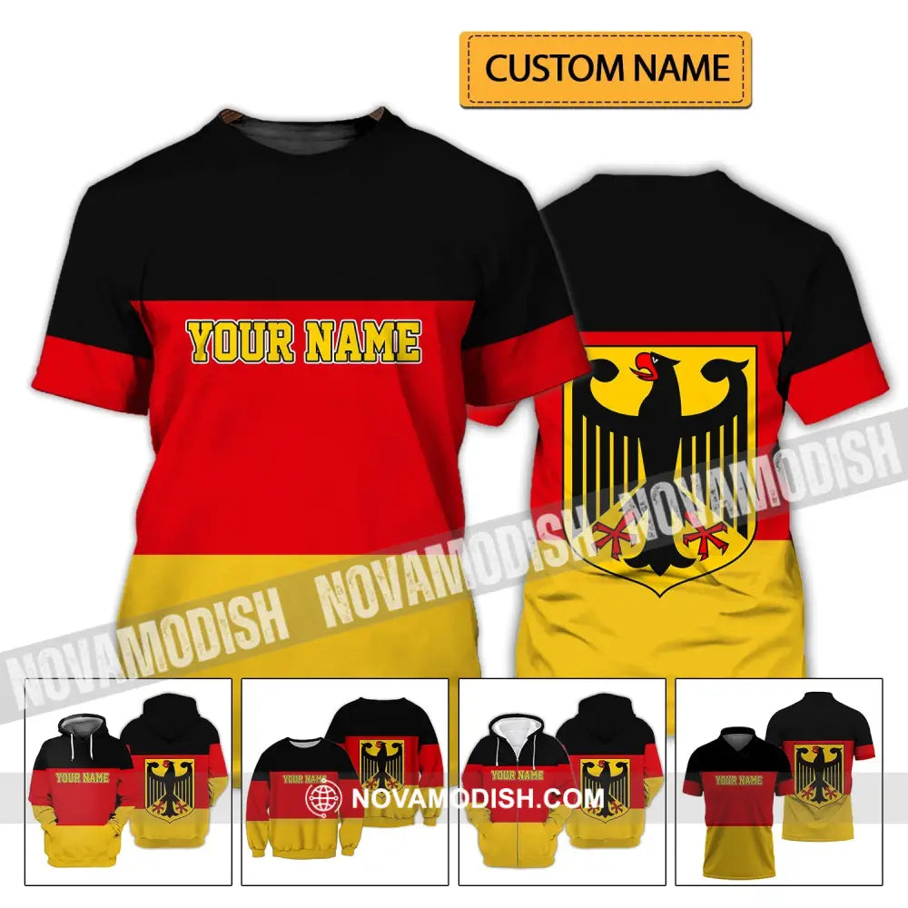 Unisex Shirt - Custom Name Shirt - Germany Flag Warrior Style Shirt T-shirt