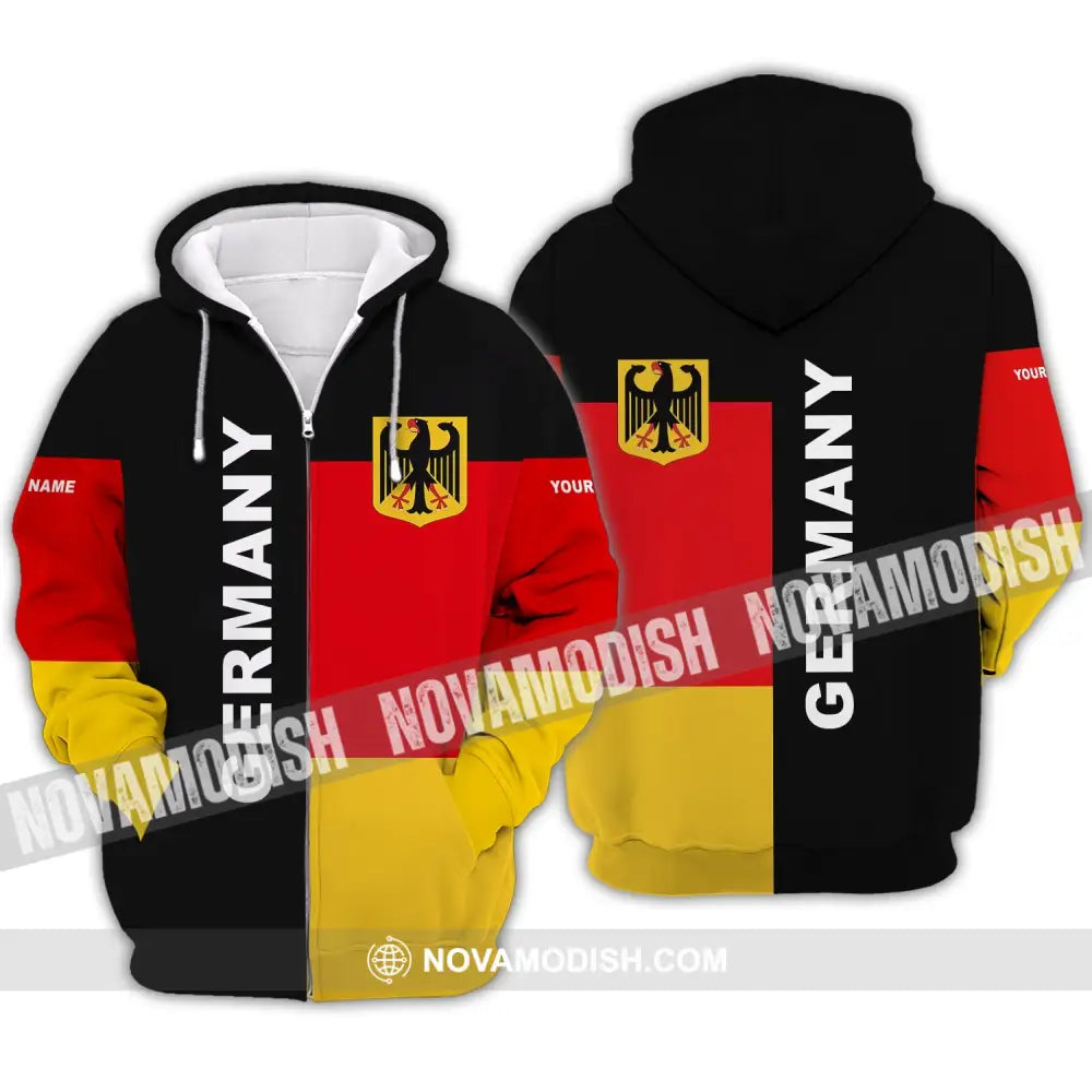 Unisex Shirt - Custom Name Shirt - Germany Flag Shirt Zipper Hoodie / S T-shirt