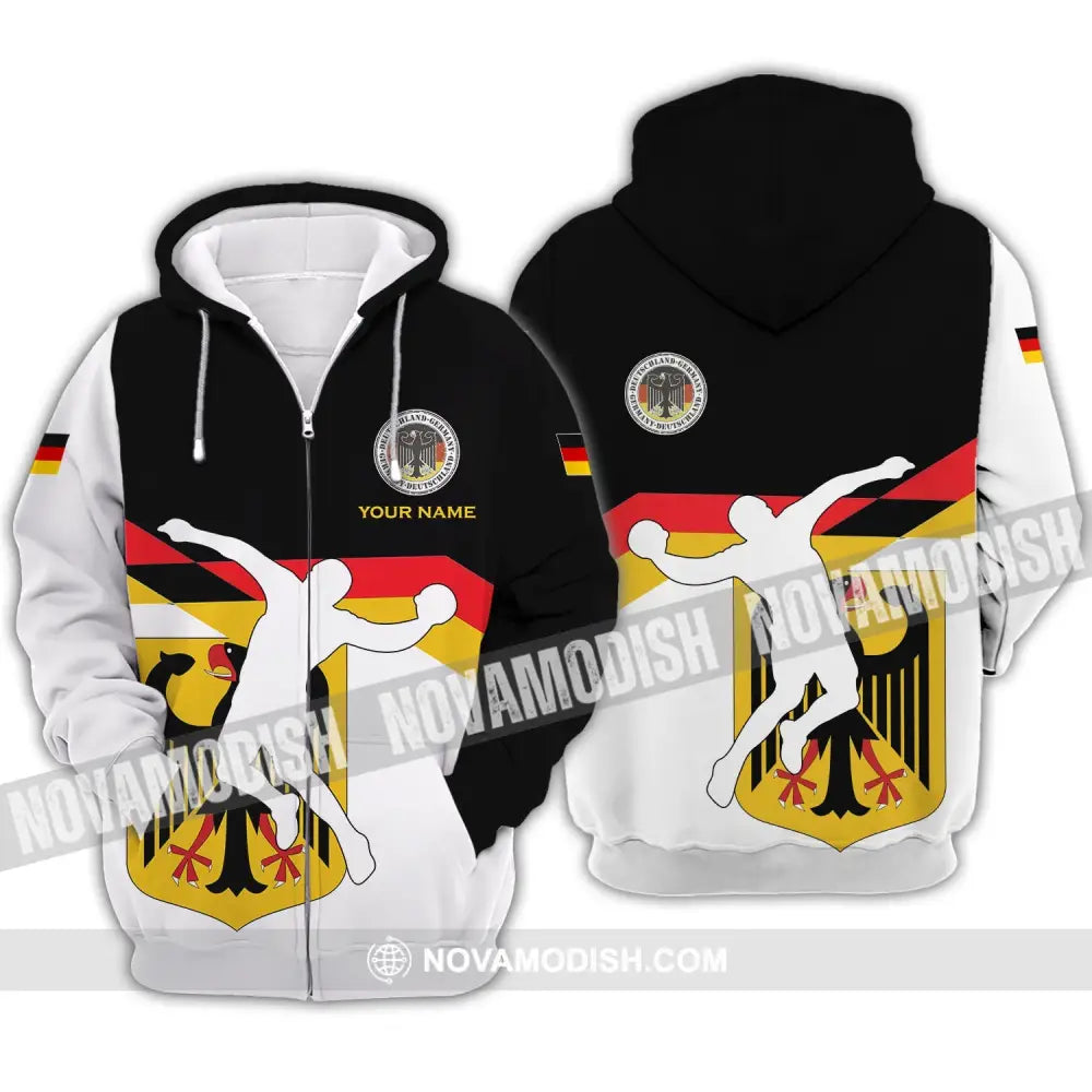 Unisex Shirt - Custom Name Shirt - Germany Handball Shirt Zipper Hoodie / S T-shirt