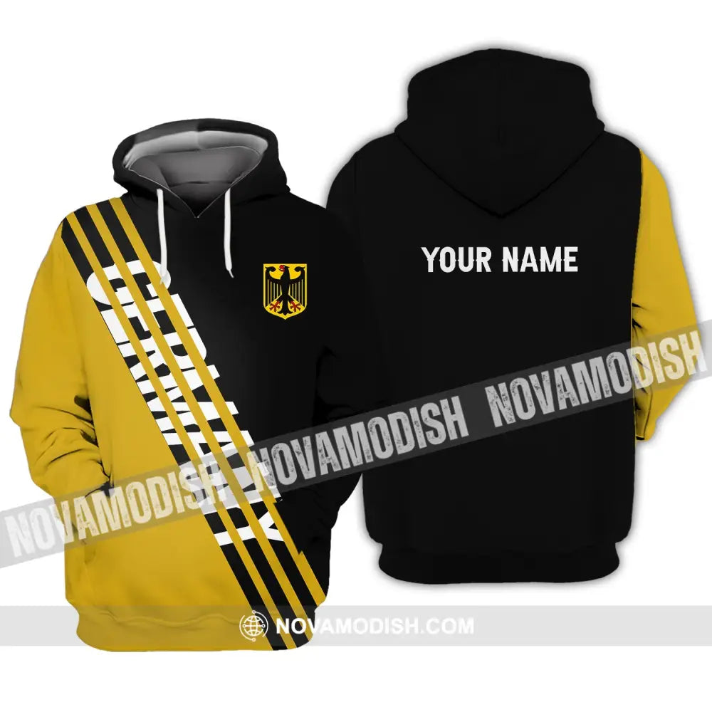Unisex Shirt - Custom Name Shirt - Germany Lifestyle Yellow And Black Shirt Hoodie / S T-shirt