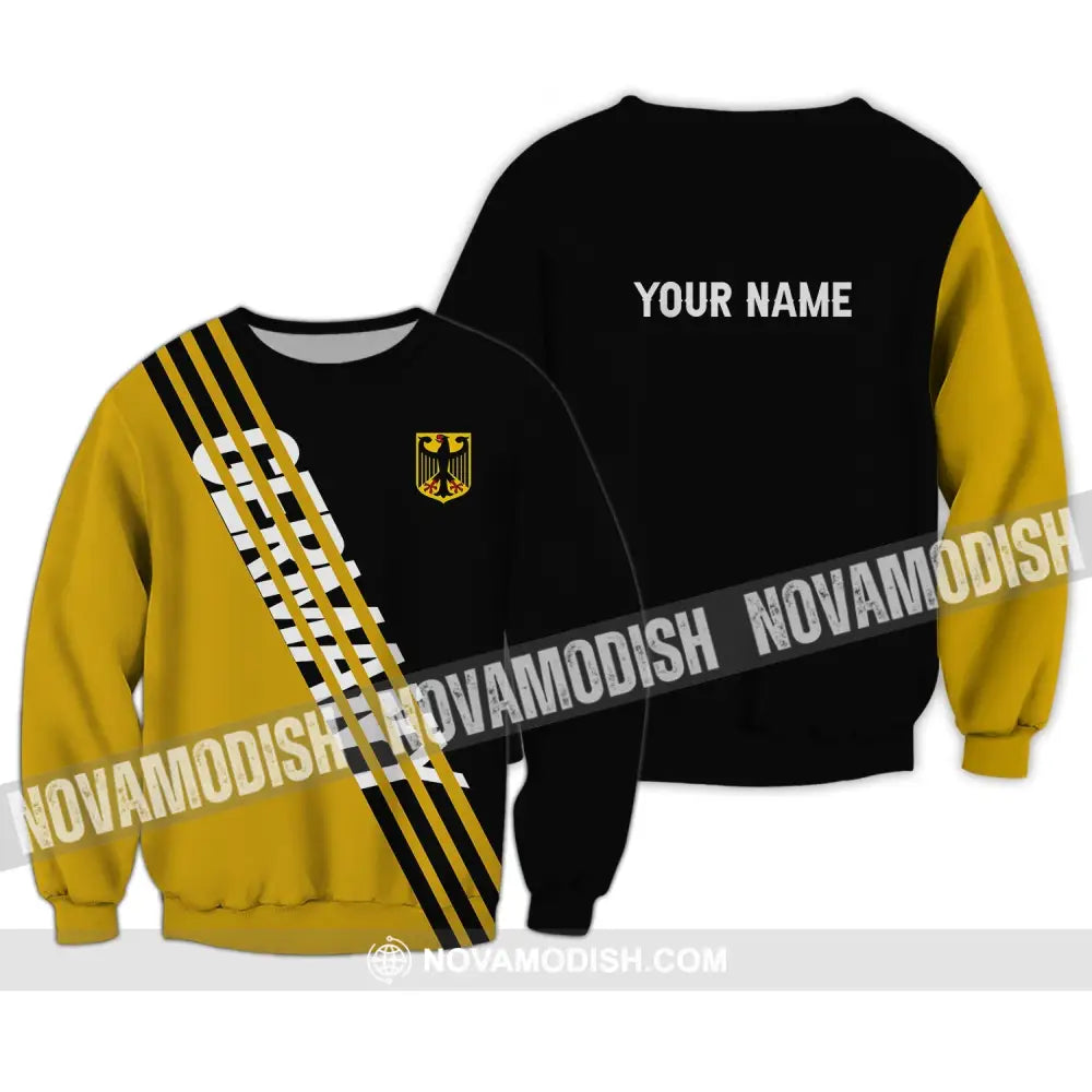 Unisex Shirt - Custom Name Shirt - Germany Lifestyle Yellow And Black Shirt Long Sleeve / S T-shirt