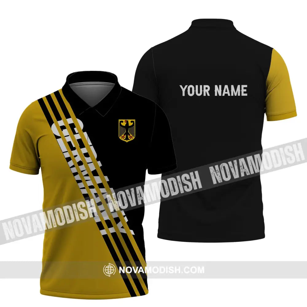 Unisex Shirt - Custom Name Shirt - Germany Lifestyle Yellow And Black Shirt Polo Shirt / S T-shirt