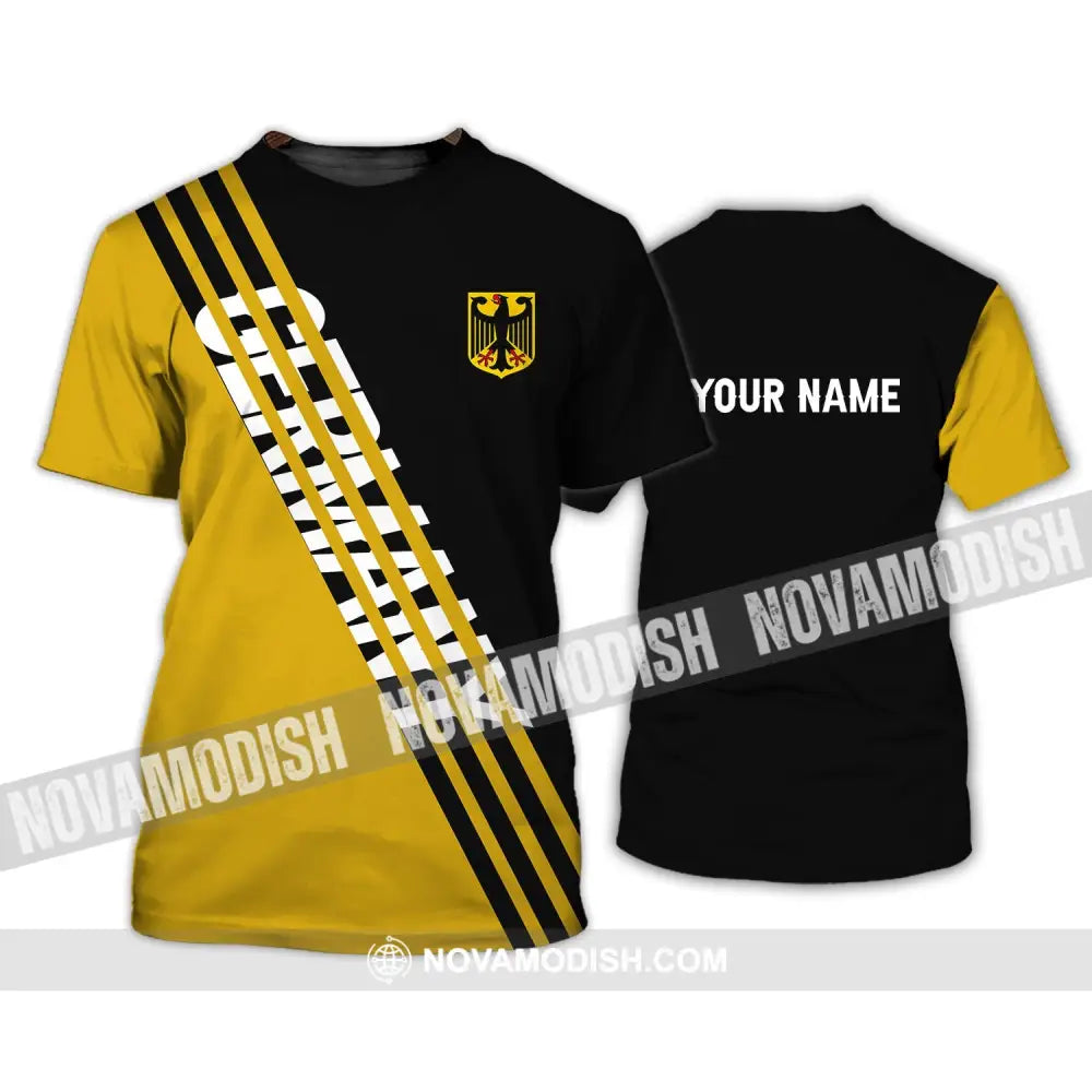 Unisex Shirt - Custom Name Shirt - Germany Lifestyle Yellow And Black Shirt T-Shirt / S T-shirt