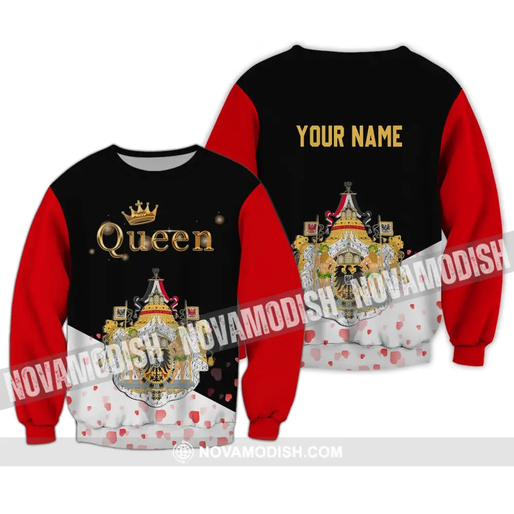 Unisex Shirt - Custom Name Shirt - Germany Queen Valentine Shirt Long Sleeve / S T-shirt