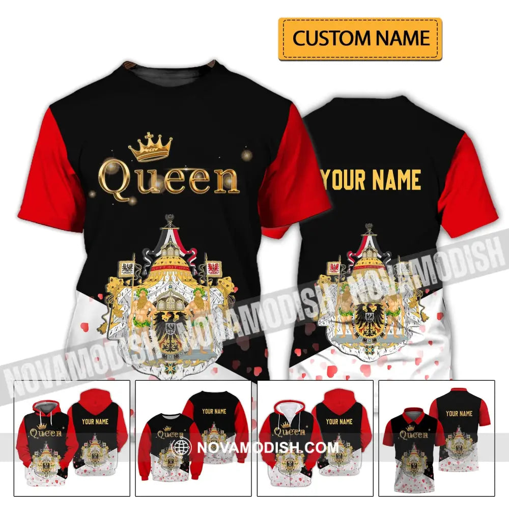 Unisex Shirt - Custom Name Shirt - Germany Queen Valentine Shirt T-shirt