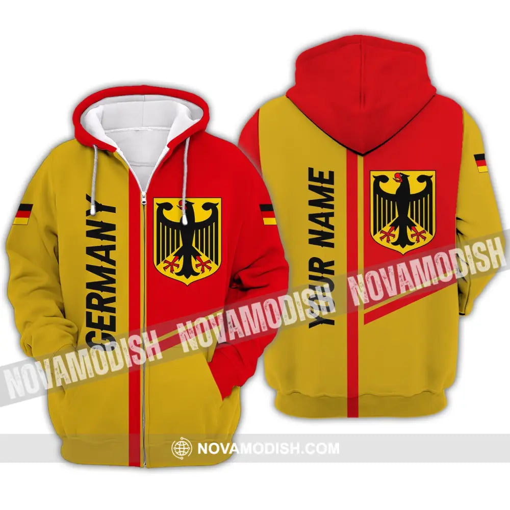 Unisex Shirt - Custom Name Shirt - Germany Style 3D Shirt Zipper Hoodie / S T-shirt