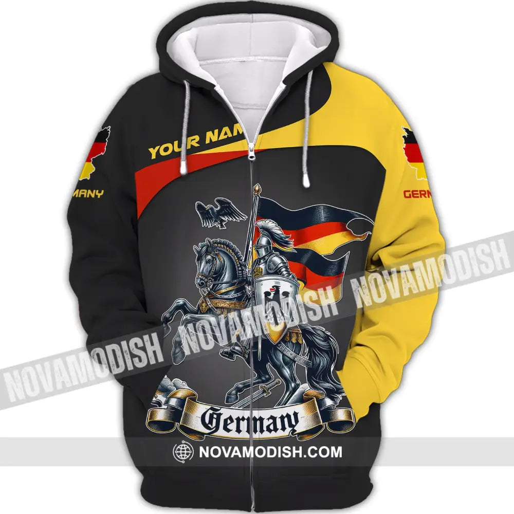 Unisex Shirt Custom Name Germany T-Shirt German Pride Gift Zipper Hoodie / S